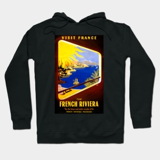 Vintage Travel Poster Visit France The French Riviera Hoodie